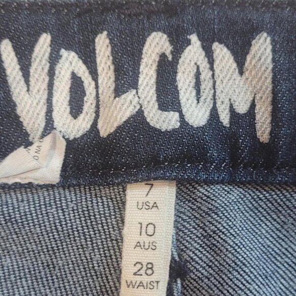 Volcom Super Stoned Skinny Ankle Jeans Size 7 - Classic Dark Wash - Picture 2 of 6